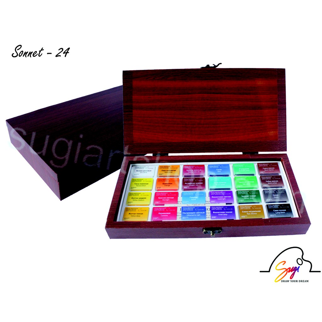 #SUGI-ART# Màu nước Sonnet 24 màu viên nén - Hàng nhập Nga