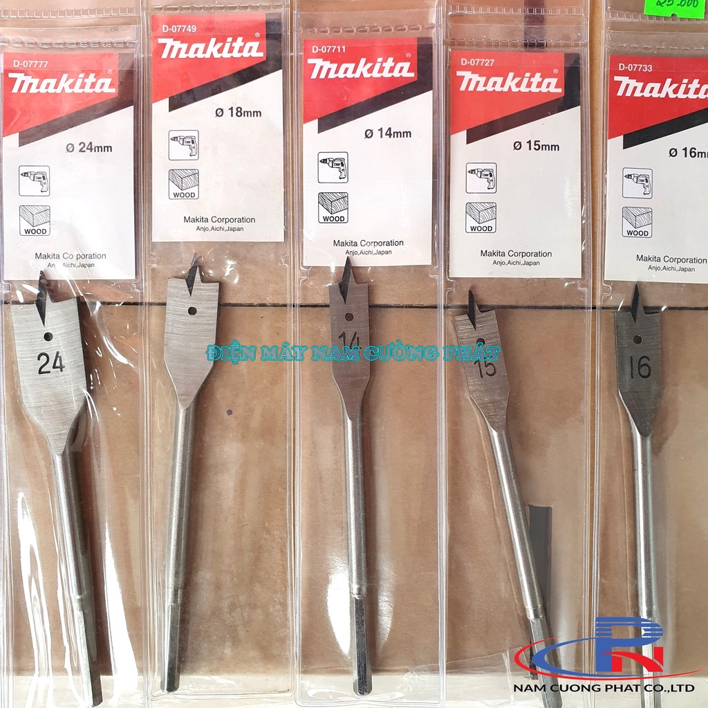 Mũi khoét gỗ đuôi cá Makita đường kính từ 6÷36mm