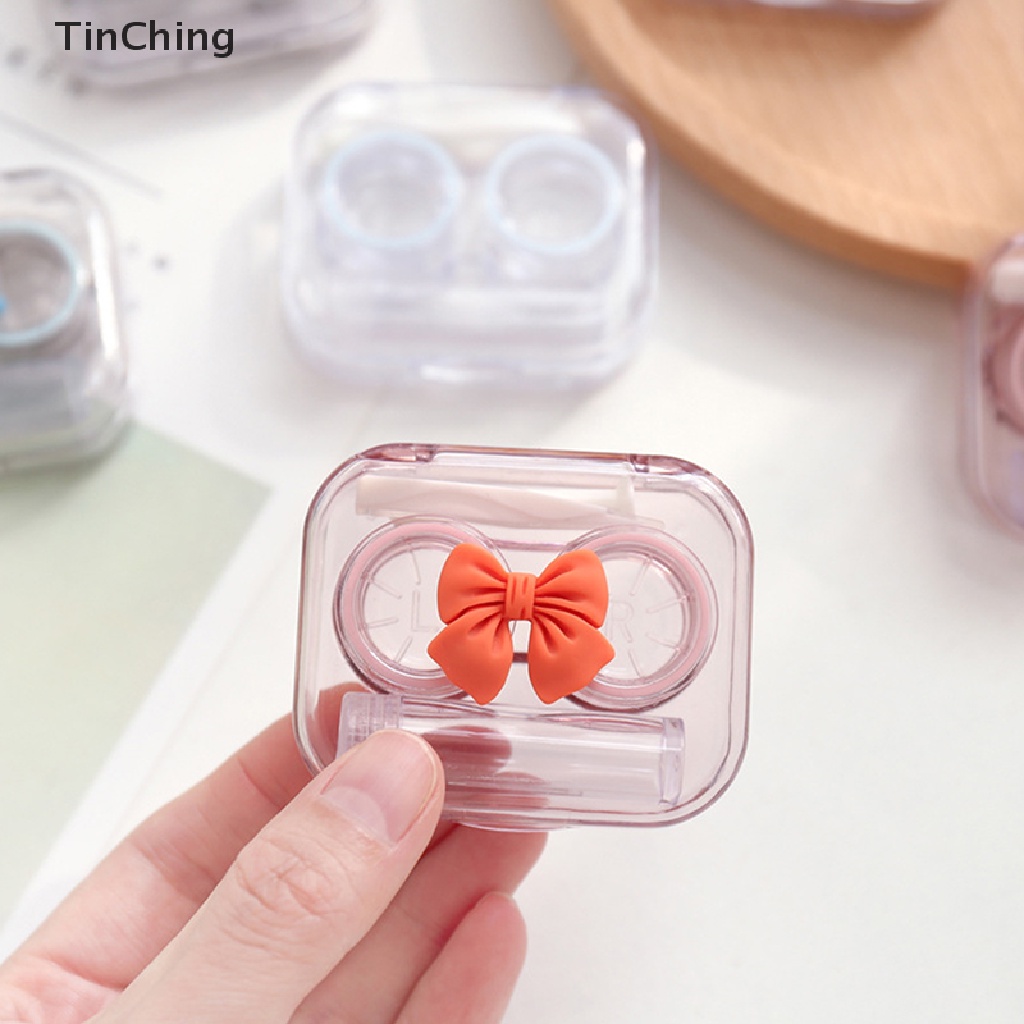 Hộp đựng kính áp tròng bằng nhựa trong suốt kèm nhíp tiện dụng