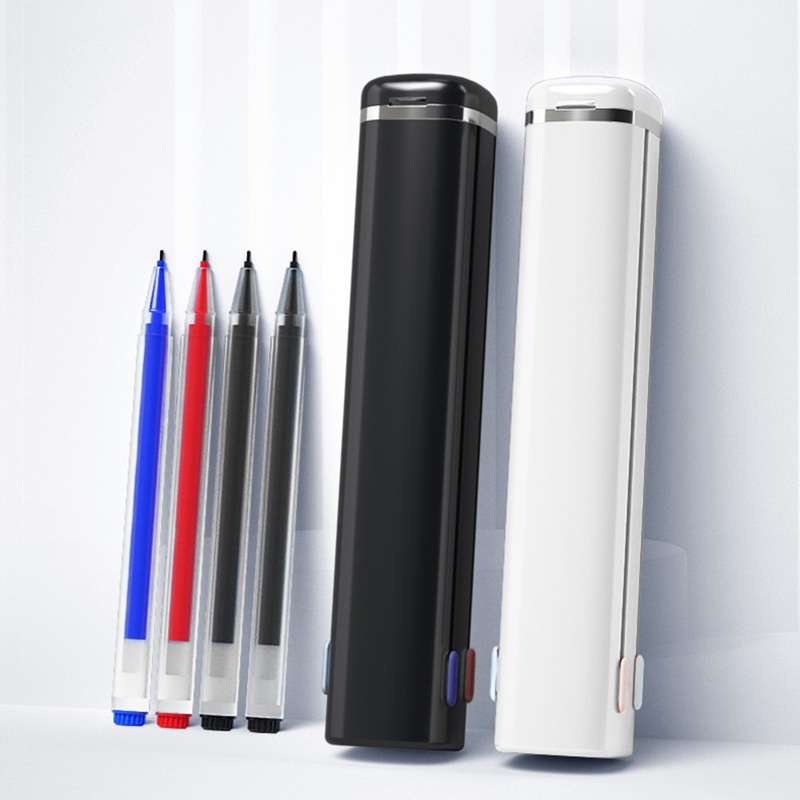 Hộp Đựng Bút Bằng ABS Kèm 4 Bút Gel Dành Cho Học Sinh Nam Nữ