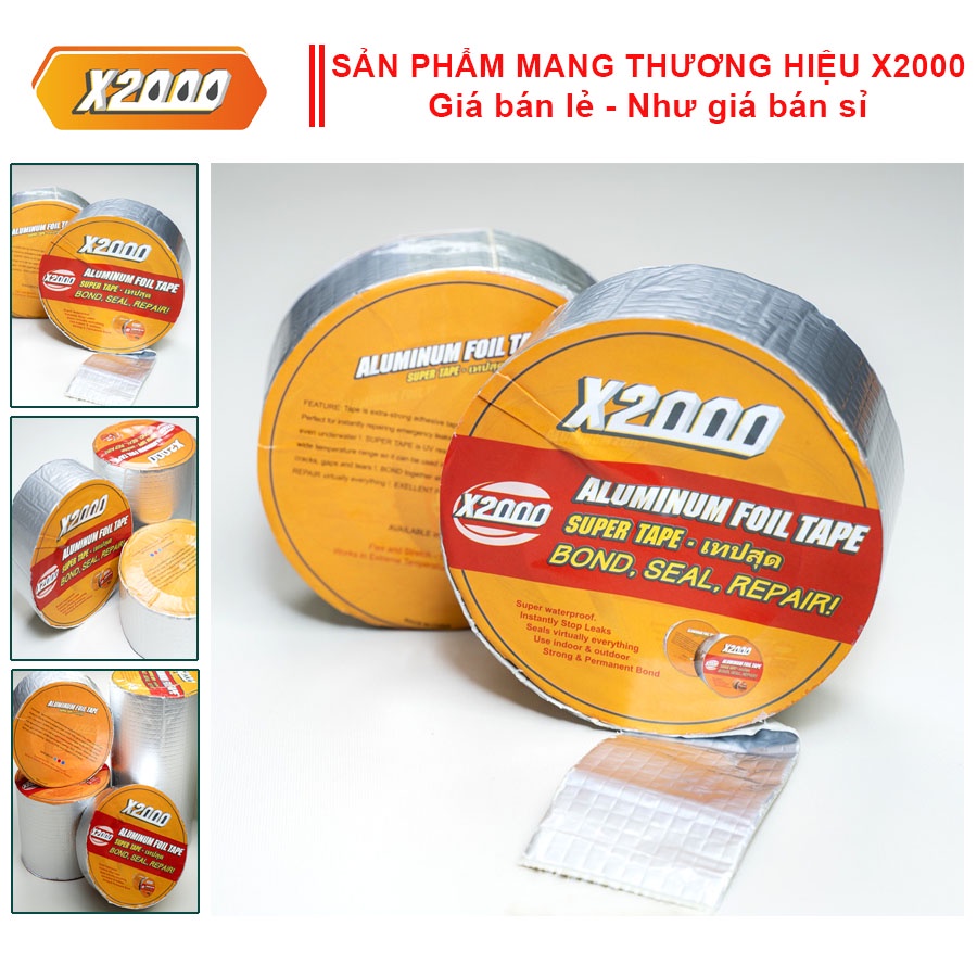 [Băng keo siêu chống thấm] băng keo x2000 siêu dính, chịu nhiệt tốt, chống thấm dột cho tường bể nước, trần nhà