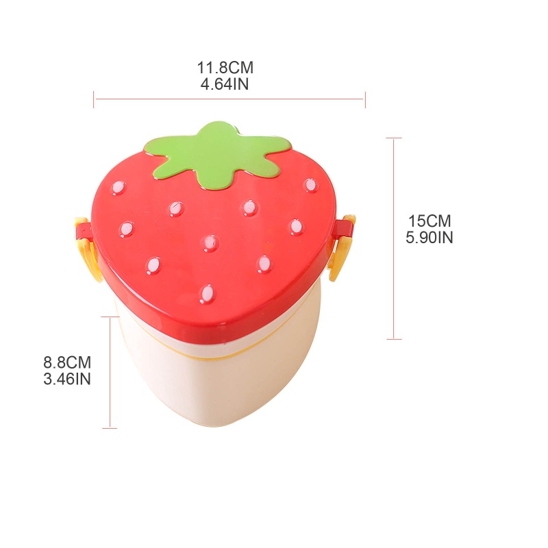 Hộp cơm 2 Tầng Hình Quả Dâu Tây Có Thể Dùng Trong Lò Vi Sóng