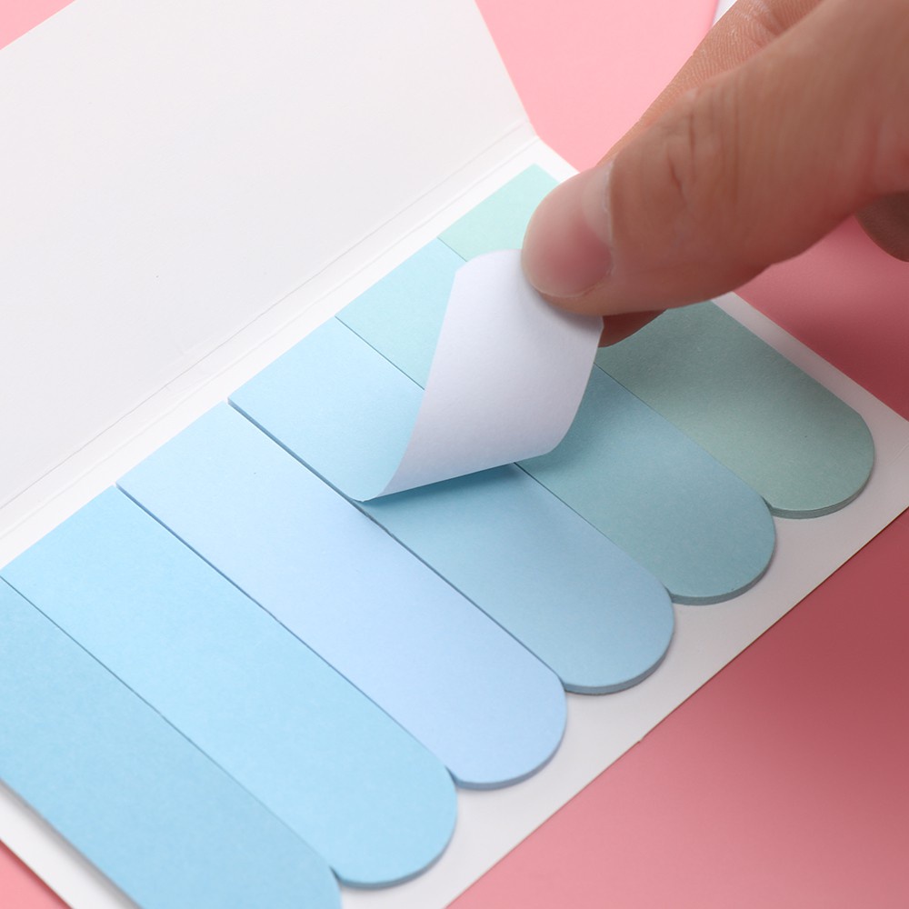 JUNE 120 sheets Novelty Sticky Notes Fashion Paster Sticker Memo Pad Tab Strip Gradual change Colors Cute DIY Office Supplies Label Index Flags