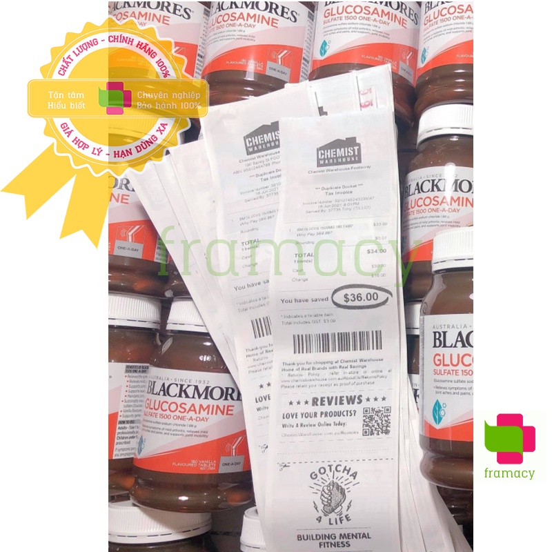 Viên uống bổ xương khớp Healthy Care/Blackmores Glucosamine, Úc (400v/180v) tái tạo sụn khớp, giảm đau cho người lớn