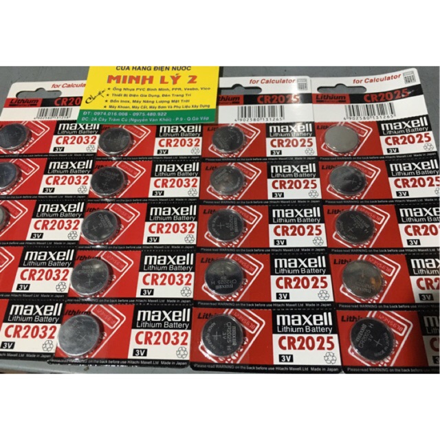 Pin maxell cr2016 ,cr2025 , cr2032 Hàng Loại 1