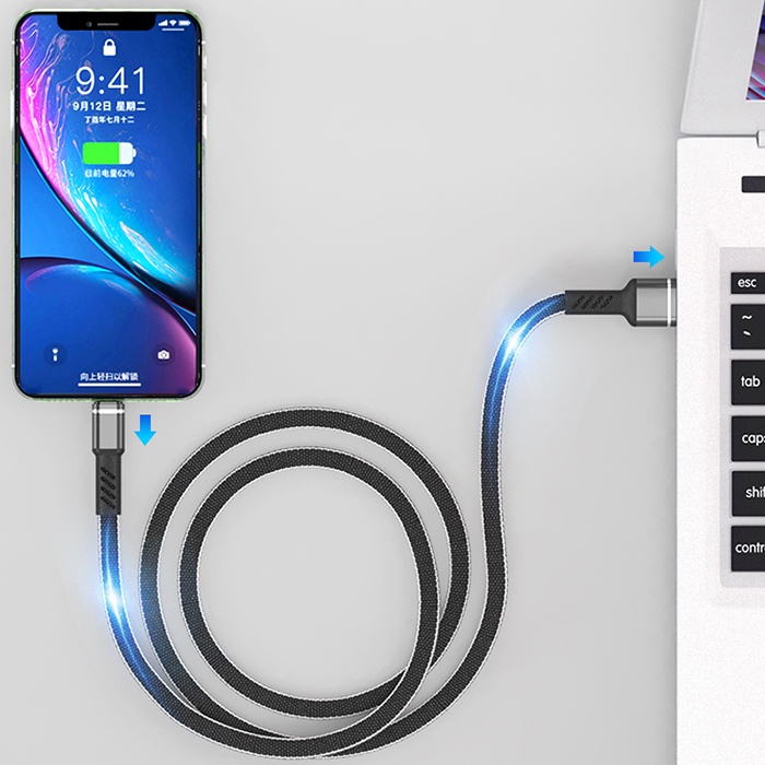 Dây Cáp Sạc Nhanh 5a 1m Cổng Usb Type-c Bằng Denim Bện Vải Denim Cho Điện Thoại Android Loại c