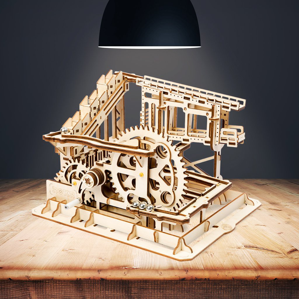 [BẢN QUỐC TẾ TIẾNG ANH] Đồ chơi Lắp ráp gỗ 3D Mô hình Cơ động học Magic Crush - Marble Run Waterwheel coaster LG501