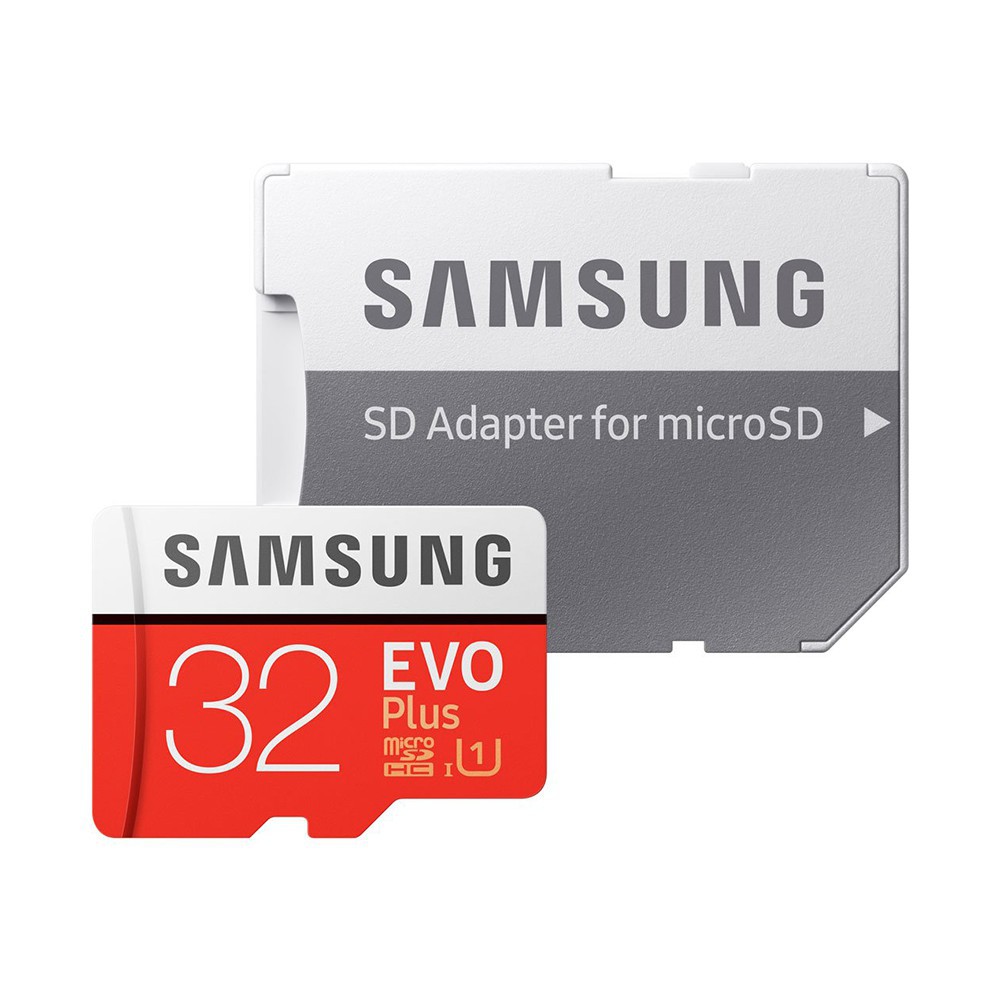 (Tặng cáp) Thẻ nhớ 32GB MicroSD Samsung Evo Plus 95MB/s U1 C10 Adapter (Đỏ) tặng Cáp micro USB tròn Romoss - Chính hãng