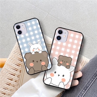 Ốp lưng in hình thỏ gấu cute viền đen lưng nhám cứng 5/5s/6/6plus/6s/6splus/7/7plus/8/8plus/x/xs/11/12/pro/max