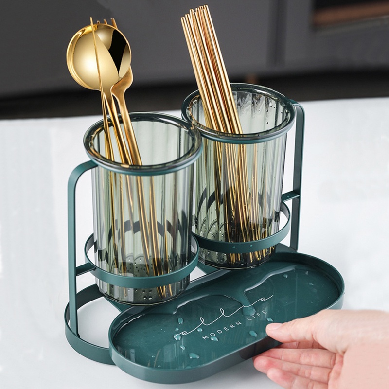 Hộp Đựng Đũa Muỗng Nĩa Ráo Nước Đa Năng Sang Trọng Sắp Xếp Gọn Gàng Cho Nhà Bếp