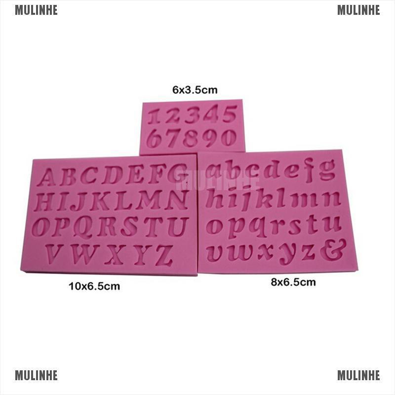 Bộ 3 Khuôn Silicone Hình Chữ Cái &amp; Số Mini Dùng Trang Trí Bánh Kem DIY