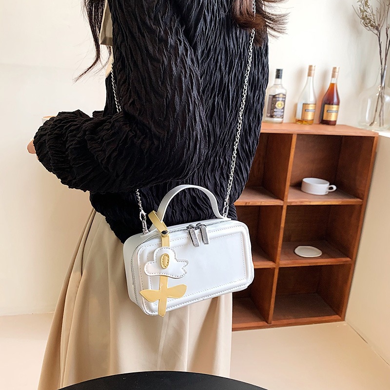Túi Xách JASMIN NOIR Da PU Hình Hộp Phối Dây Xích Thời Trang Dành Cho Nữ