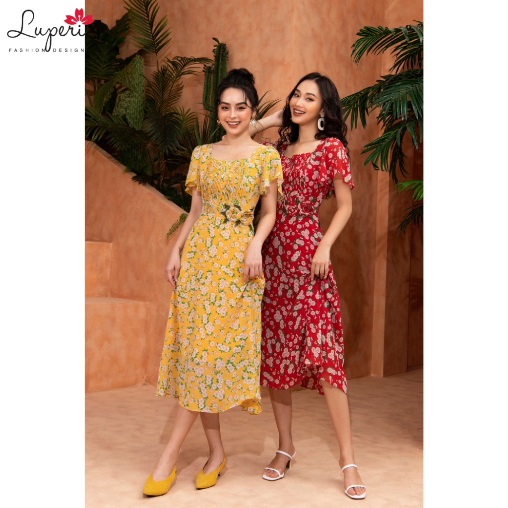 Váy Đầm Thiết Kế Nữ Hoa Nhí Chất Voan Hàn Siêu Mát LUPERI LFV3188 Cho Bạn Nữ Đi Chơi Đi Dạo Phố | BigBuy360 - bigbuy360.vn