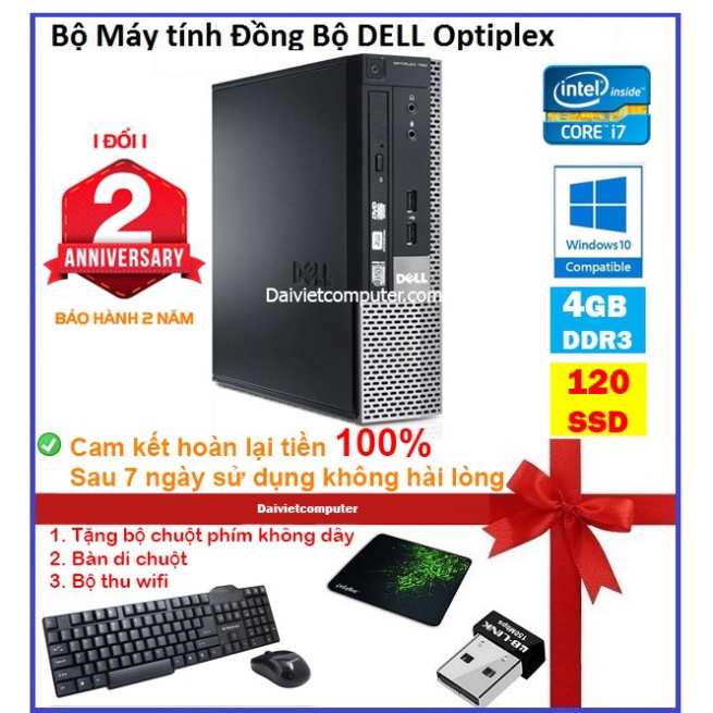 Case máy tính để bàn đồng bộ DEL CPU i7 2600 - RAM 4GB - SSD 240GB - SSD 120GB | BigBuy360 - bigbuy360.vn