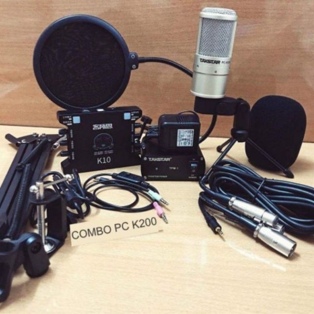 [Mã ELHACE giảm 4% đơn 300K] Combo mic thu âm takstar PC-K200 và sound card XOX K10 (tặng tai nghe sony)