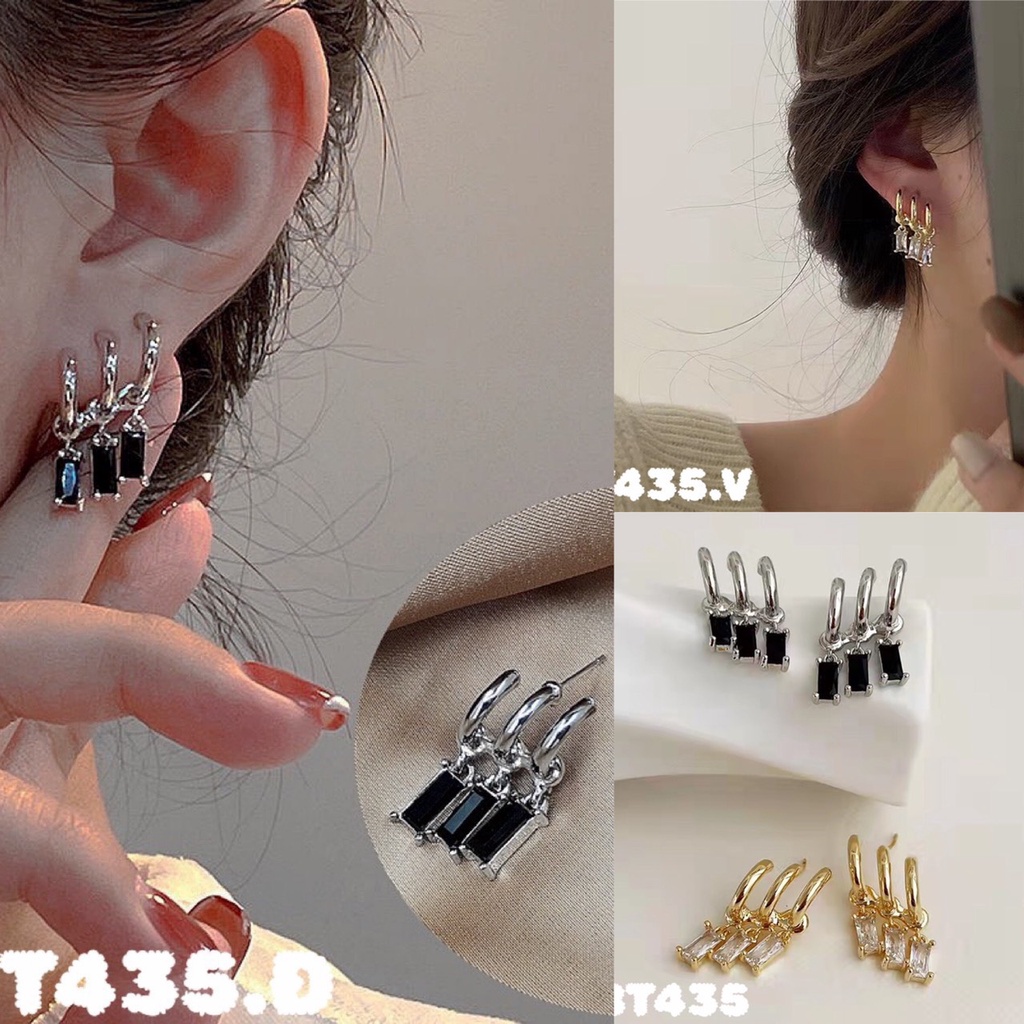 Bông tai nữ mạ vàng phong cách Hàn Quốc hoa tai tròn, dài thiết kế đẹp Vintage SALA