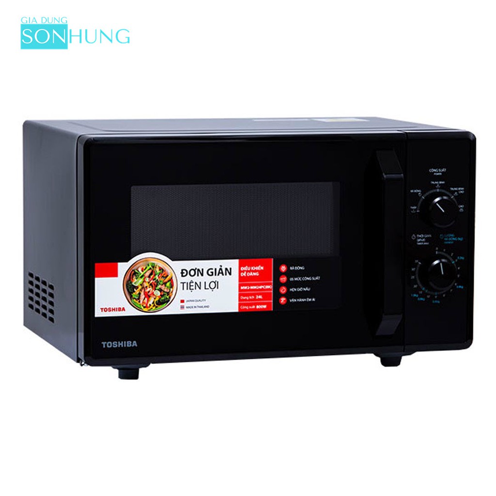 LÒ VI SÓNG CƠ KHÔNG NƯỚNG TOSHIBA MW2-MM24PC(BK) DUNG TÍCH 24 LÍT XUẤT XỨ THÁI LAN [BẢO HÀNH CHÍNH HÃNG 1 NĂM]