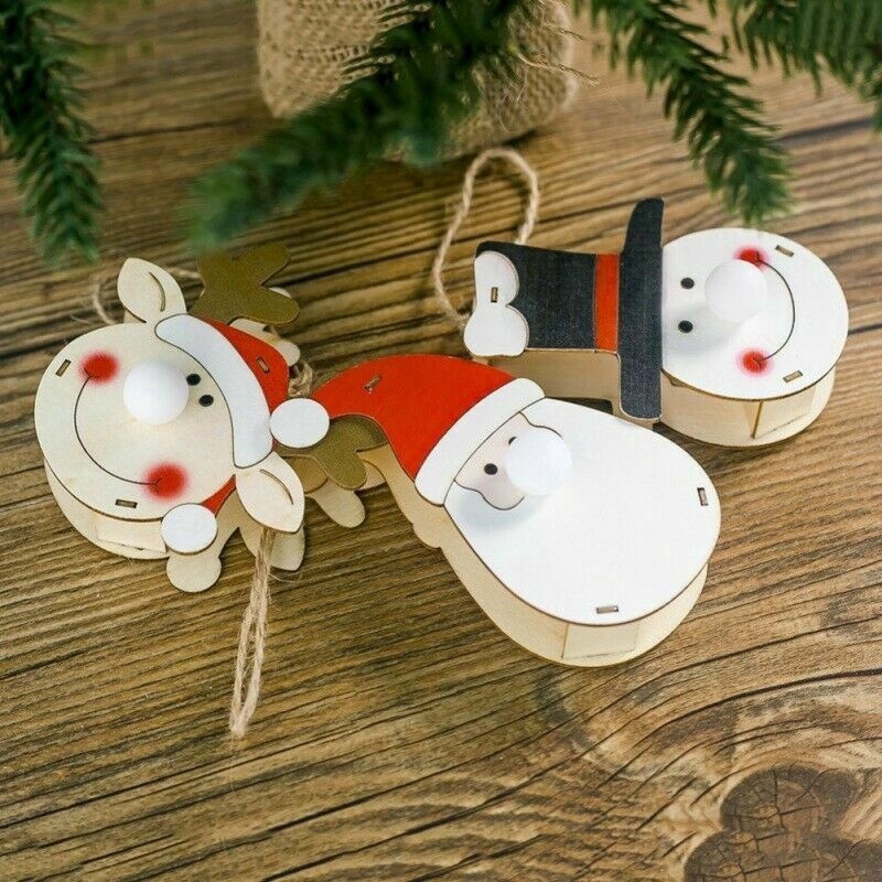 Dây đèn LED treo hình ông già Noel trang trí cây