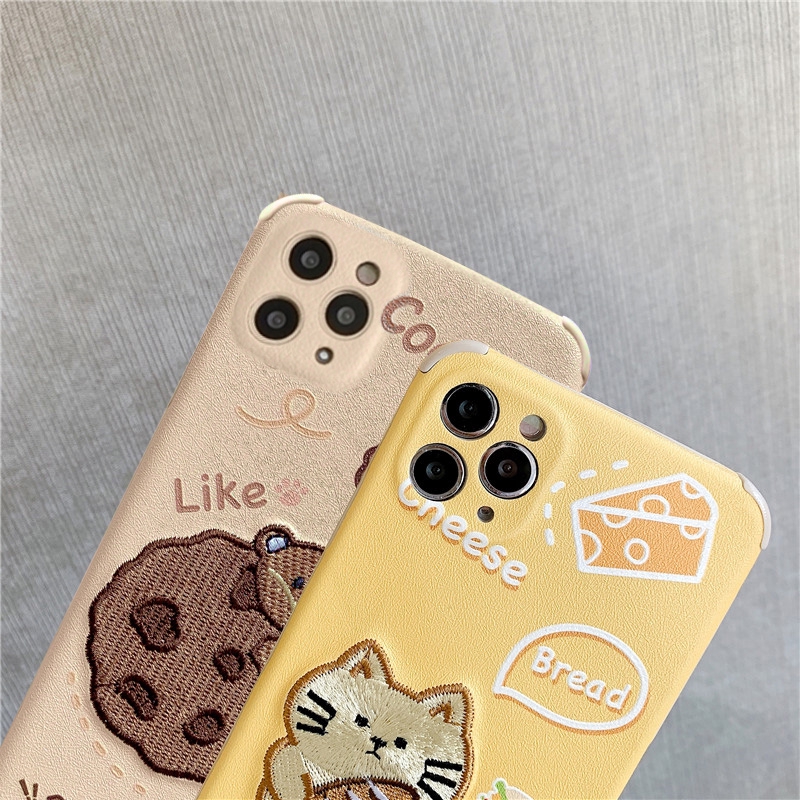 Ốp lưng iphone thêu cheese cookie 5/5s/6/6plus/6s/6splus/7/7plus/8/8plus/x/xr/xs/11/12/pro/max/plus/promax - Awifi H3-3