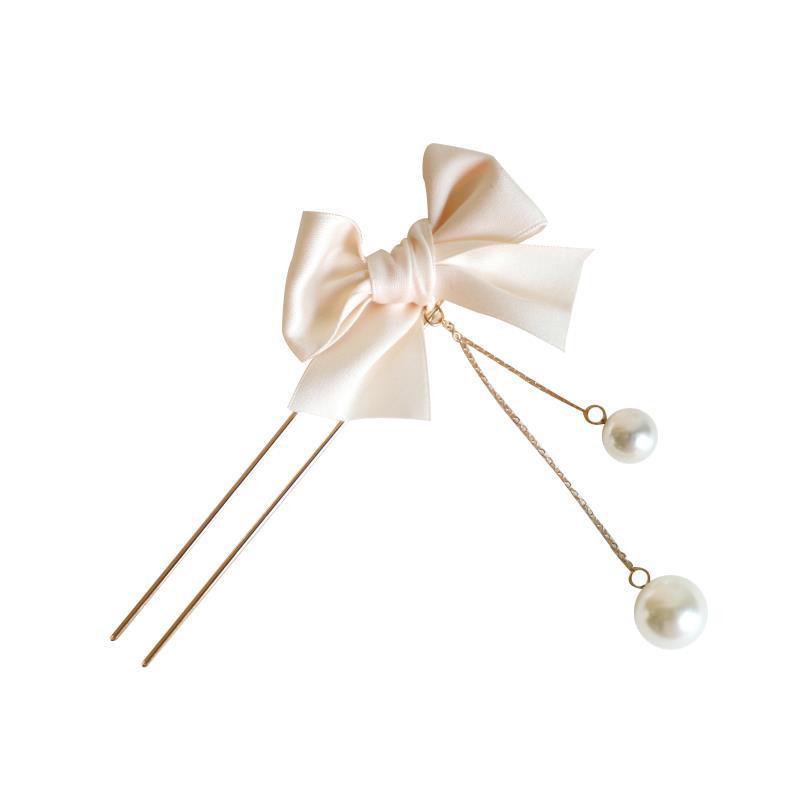 Kẹp Tóc Hình Nơ Đính Ngọc Trai Xinh Xắn