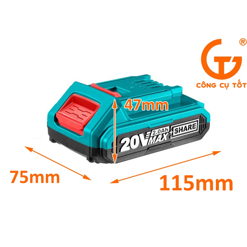 Pin Lithium Total TFBLI20011 20V/2Ah cho dòng máy P20S và E20