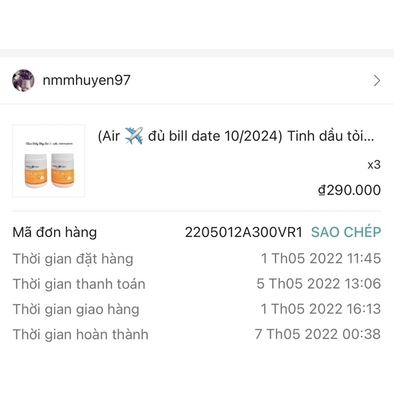 (Air ✈️ đủ bill date 5/2025) Tinh dầu tỏi Garlic oil 5000mg Healthy Care