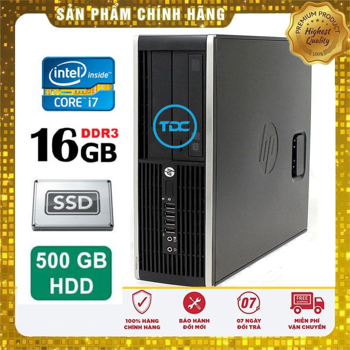 Cây máy tính văn phòng HP 6300 Pro core i7 3770, ram 16GB, SSD 240GB, HDD 500GB. Tặng usb thu wifi. Bảo hành 12 tháng