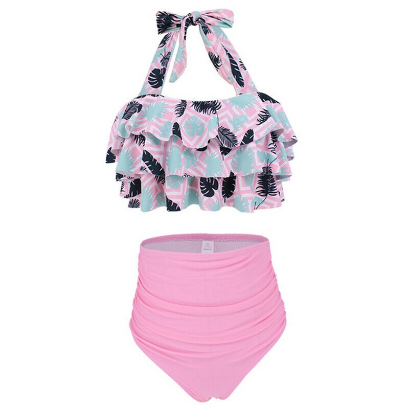 Bikini lưng cao màu trơn thiết kế hợp thời trang cho phái nữ