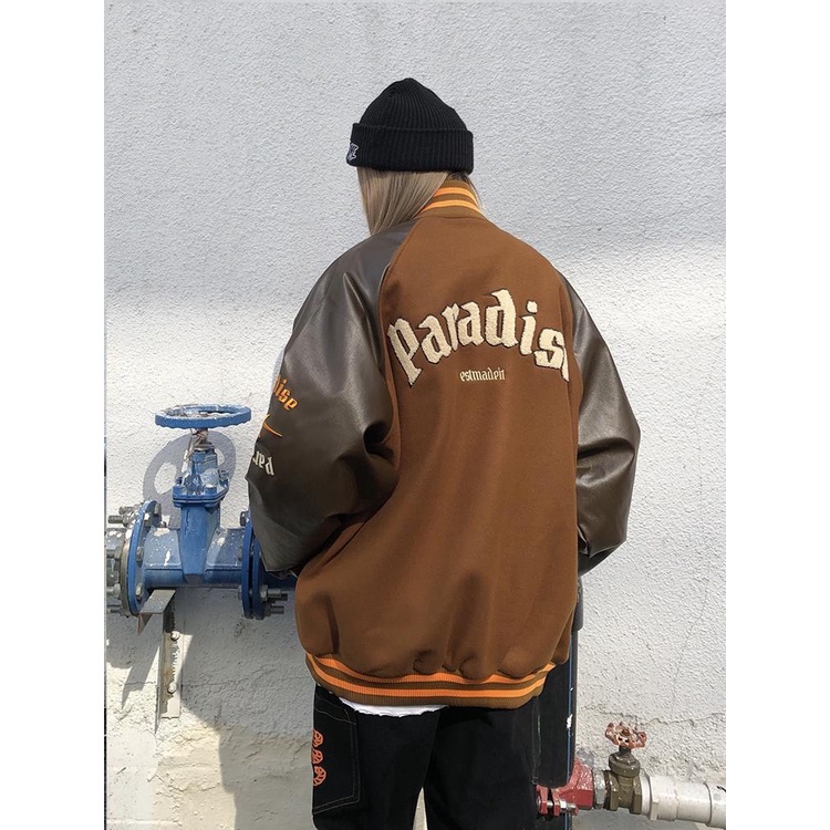 Áo Khoác Bóng Chày Dáng Rộng Phong Cách Hàn Quốc Cho Nam Nữ