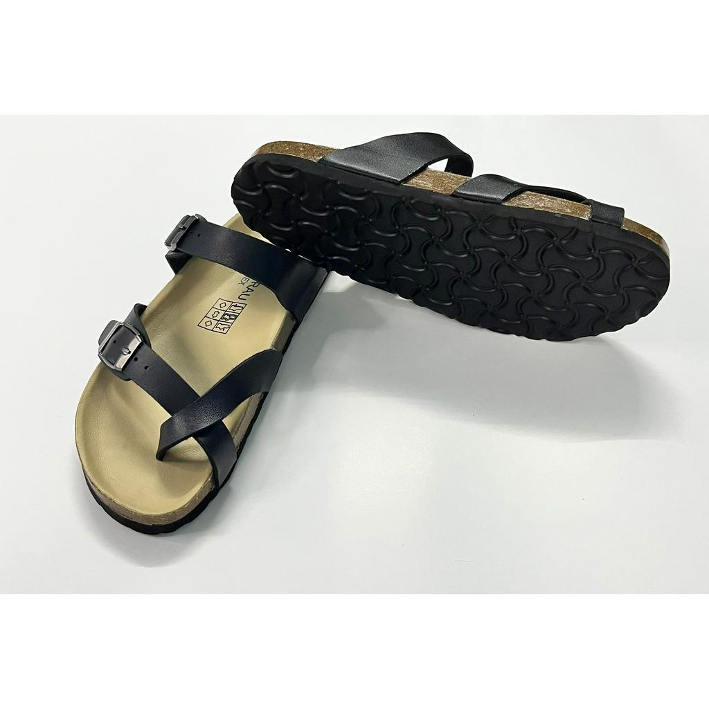 Dép Đế Trấu Birken xỏ ngón Unisex Màu Đen
