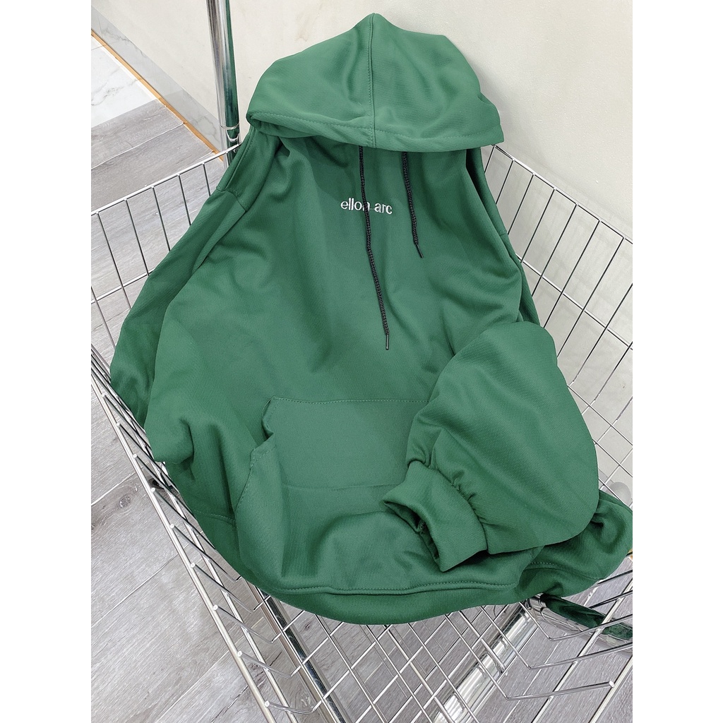 Hoodie Nam Nữ Màu Xanh Lạ Ellon Dáng Rộng Unisex Dáng Oversize Uzzlang