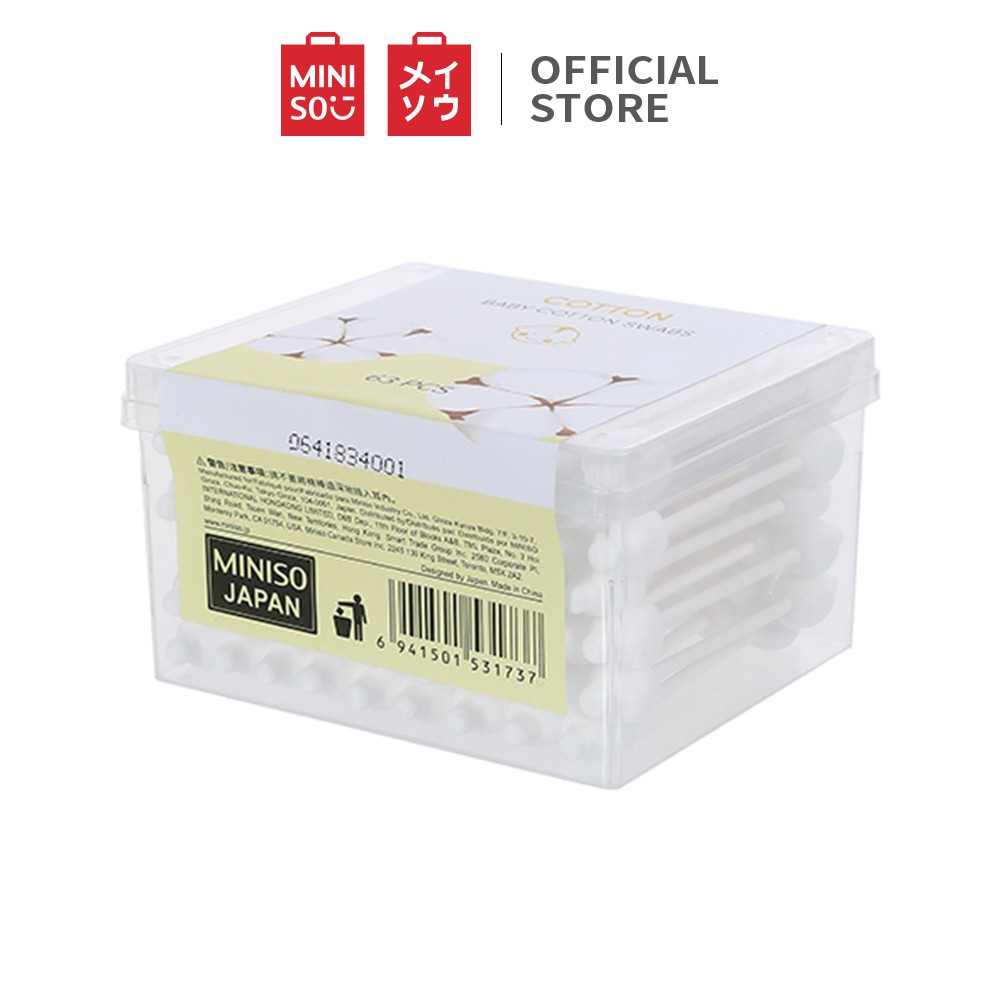 Tăm bông trang điểm loại nhỏ Miniso (63 pcs/hộp)