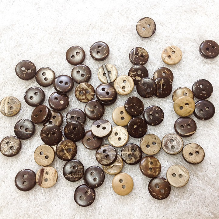 5 Nút áo gỗ khuy có vân size 1cm 1.1cm cúc đính kết áo trang trí dễ thương