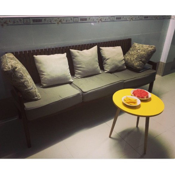 Bàn trà cafe bàn sofa chân gỗ sồi cao cấp BT50M