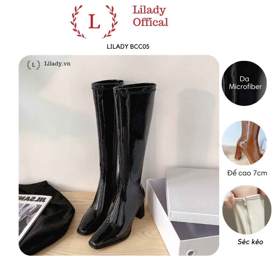 Boot đùi nữ sang trọng nâng chiều cao 7p cao gót mã Lilady BCC05