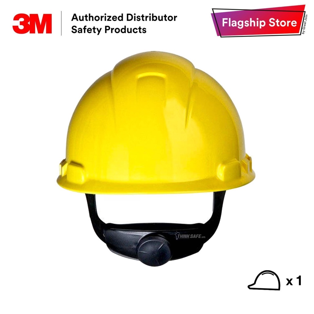 Mũ bảo hộ 3M H701R, nhựa HDPE siêu cứng, khóa vặn, dây nón co giãn, lồng nón 4 chấu điều chỉnh được độ cao - Thinksafe