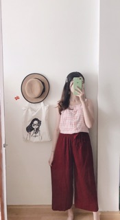 Áo dây bản to caro