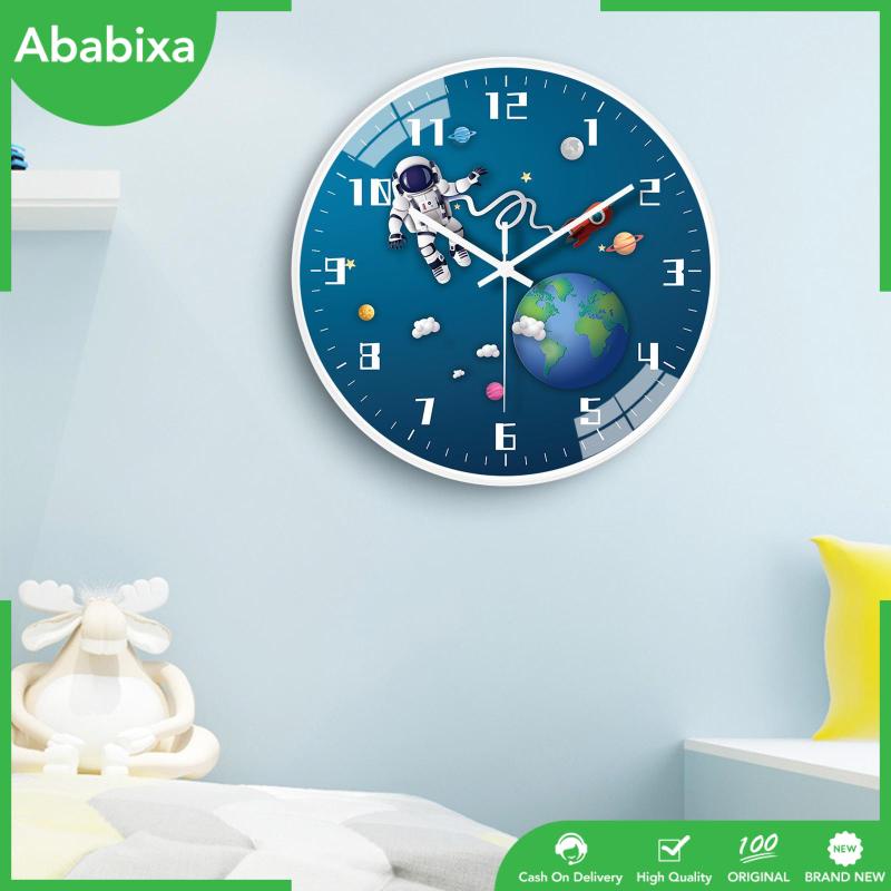 Đồng Hồ Treo Tường Không Gây Tiếng Ồn Hình Phi Hành Gia Trang Trí Phòng Tắm / Phòng Trẻ Em