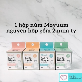 Núm ti bình sữa Moyuum đủ size 1/2/3/4, núm ty moyuum hộp 2 chiếc