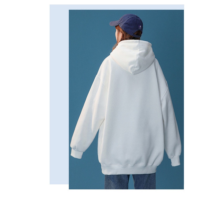 【ZHELIHANGFEI】Áo Hoodie Dài Tay Dáng Rộng In Họa Tiết Cá Tính Trẻ Trung