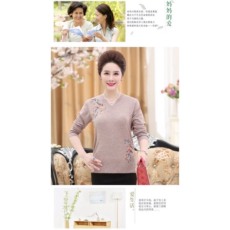 Áo len trung niên nữ cho bà cho mẹ- áo khoác len trung niên