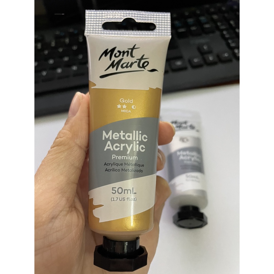 Tuýp lẻ Màu nhũ đồng Nhũ bạc Acrylic Mont Marte 50ml