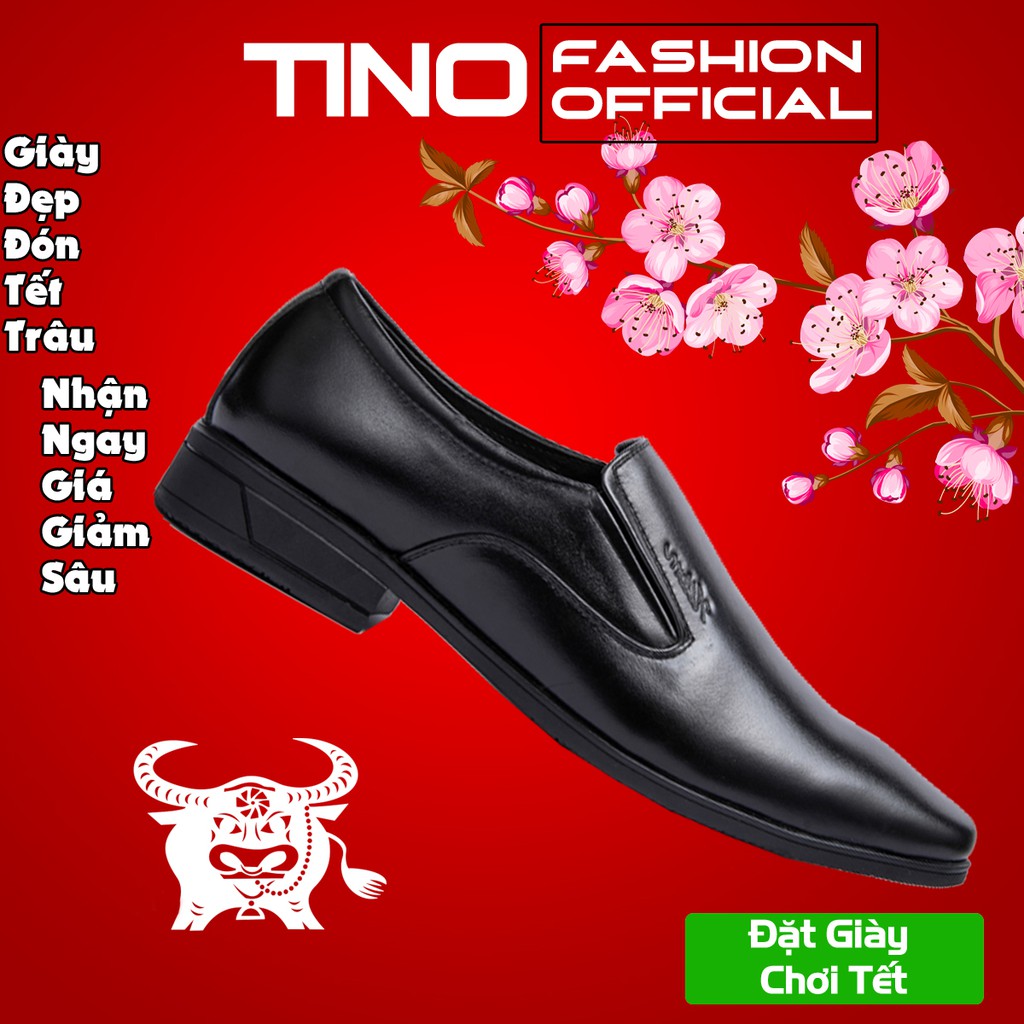 𝐓Ế𝐓 Giày lười da bò nam Tino CS01 màu đen và nâu - giày da bò nam cao cấp