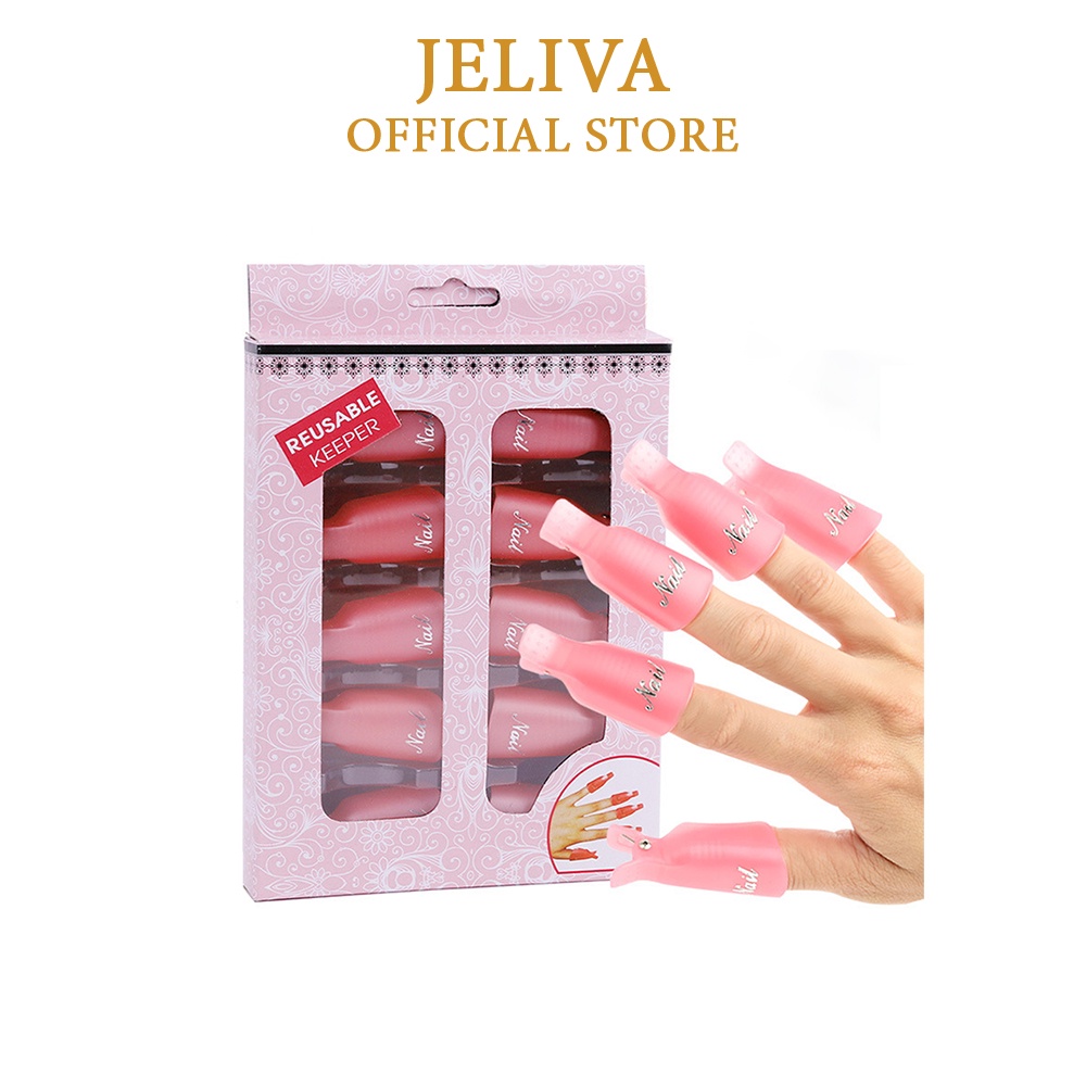 Kẹp ủ phá gel móng tay set 10 chiếc JELIVA