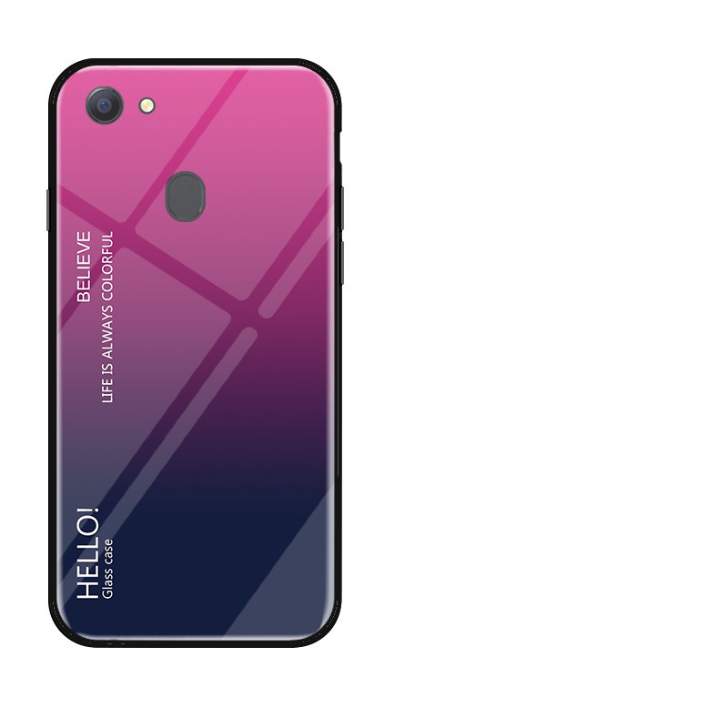 Ốp Điện Thoại Kính Cường Lực Màu Gradient Cho OPPO F7 F5 F3 F9 F11 F11 Pro F17 F17 Pro F19 F19 Pro F19 Pro+