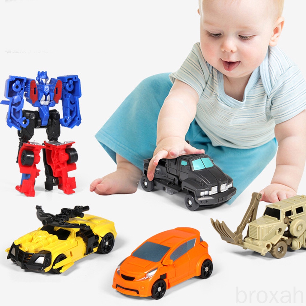 Mô Hình Xe Đồ Chơi Biến Hình Rô Bốt Mini Bằng Nhựa An Toàn Vui Nhộn Cho Bé