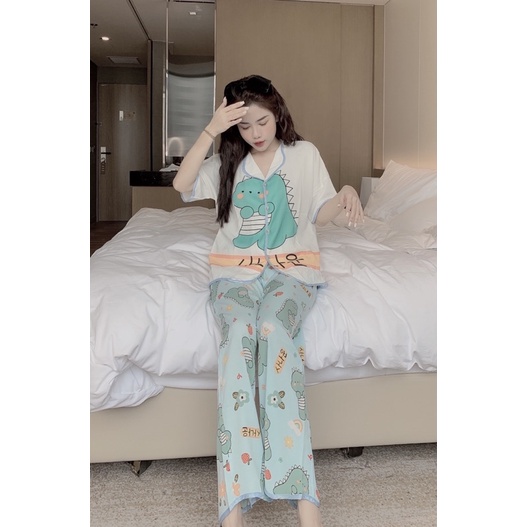 Đồ Bộ Pijama Nữ Lụa Mango Cao Cấp,Tay Ngắn Quần Dài,Chất Vải Mềm Mịn,Siêu Mát MG04 | BigBuy360 - bigbuy360.vn