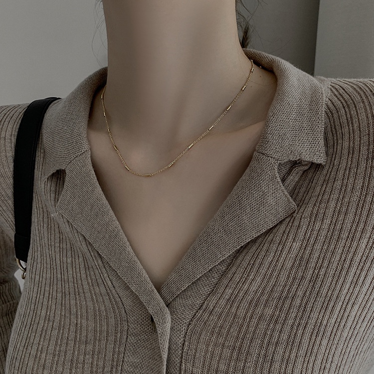 Vòng cổ Hai Lớp Dáng Dài Phong Cách Hàn Quốc Mới Dành Cho Nữ