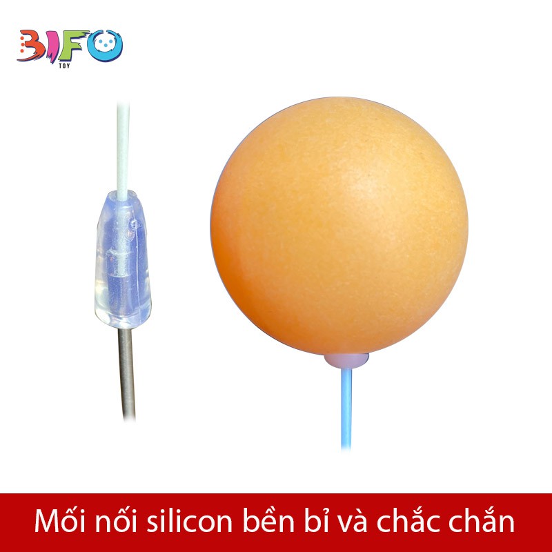 Bóng bàn phản xạ cao cấp rèn luyện thể thao ngay tại nhà (2 vợt gỗ,3 bóng,2 dây đàn hồi,1 đế thép không gỉ)