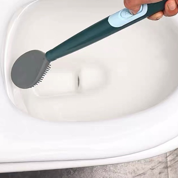 Cọ Toilet, Cọ Bồn Cầu Sillicon Cao Cấp Kèm Khay Đựng Và Cán Đựng Chất Tẩy Tiện Lợi